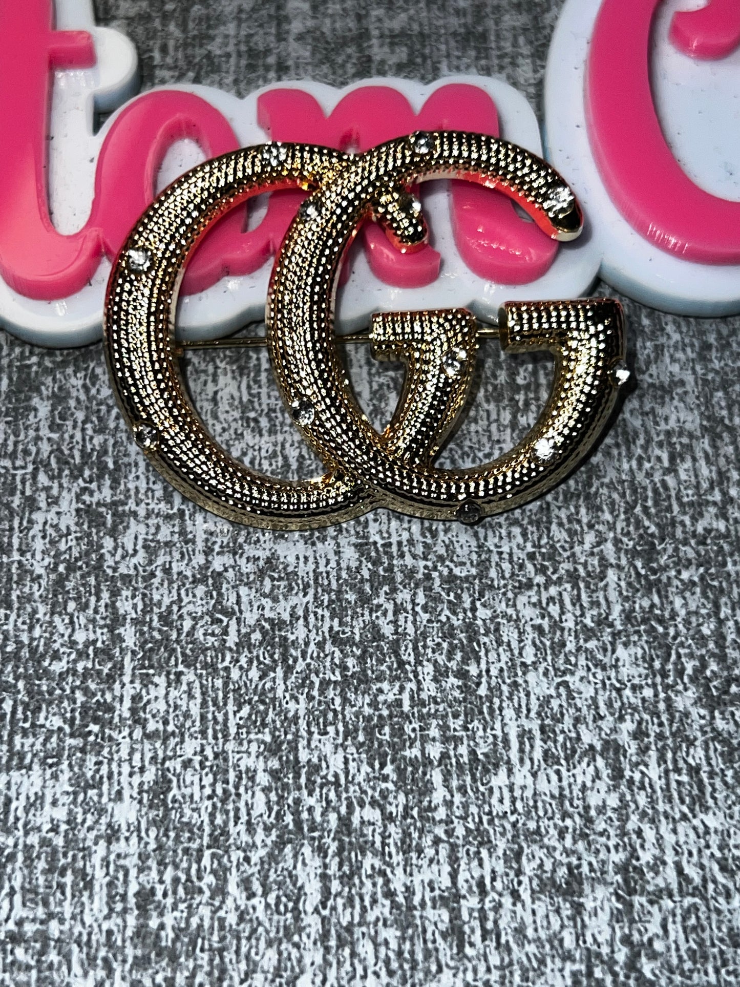 Gold Rhinestone Letter Brooch Pin | Fashion Brooch Accessory for Jackets Hats Bags & Crafts