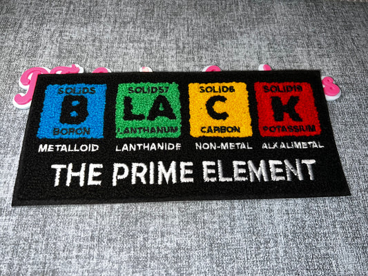 Black Prime Element Chenille Patch – Science Inspired Applique