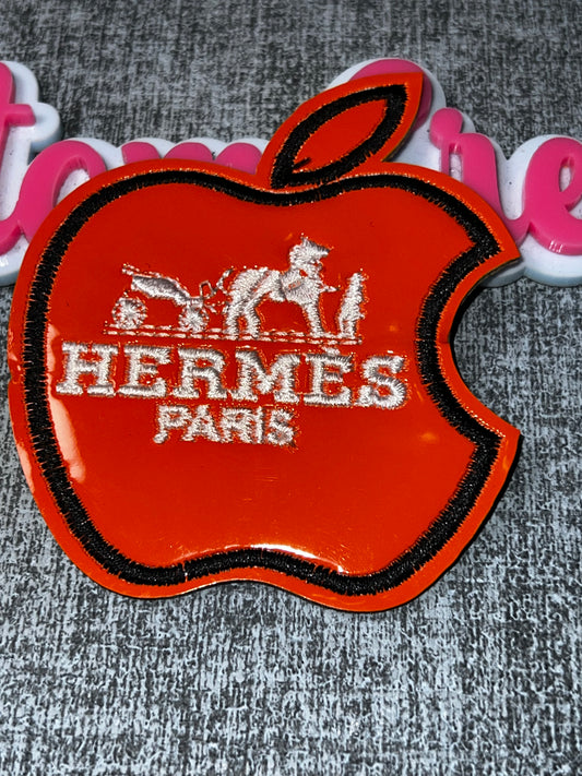 Orange Apple Style Fashion Patch – Luxe Inspired Embroidered Patch – Iron On Applique – Approx. 5 Inch