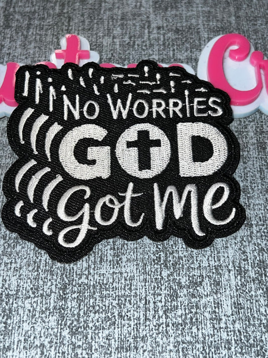 Faith Statement Iron-On Patch – “God Got Me” Embroidered Patch