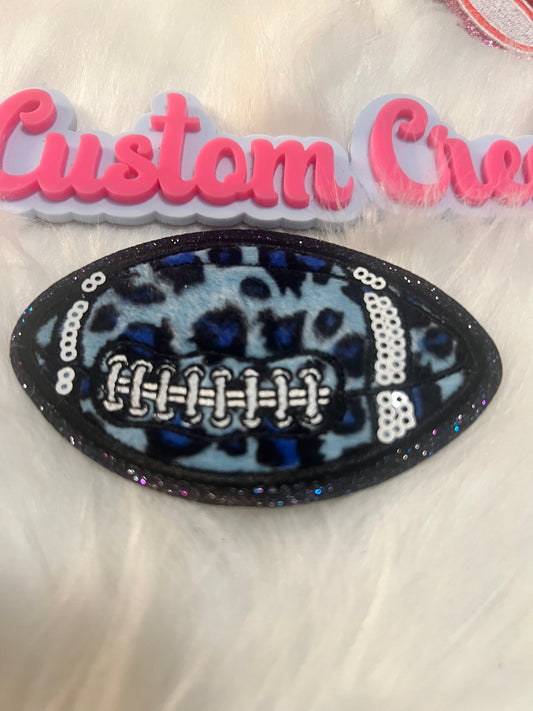 Blue Football glitter trim