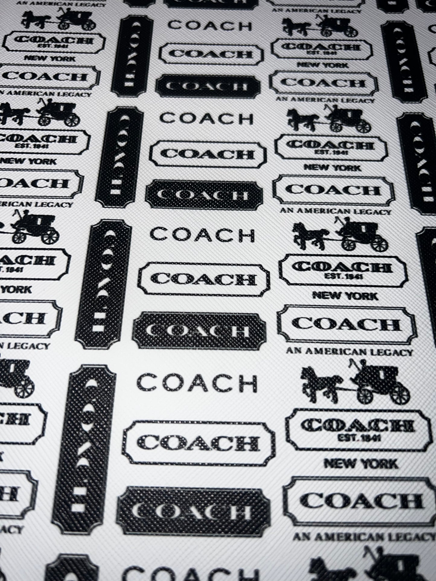 Black & White Luxe Heritage Pattern Faux Leather Sheet – 9x12 Designer Style Craft Vinyl