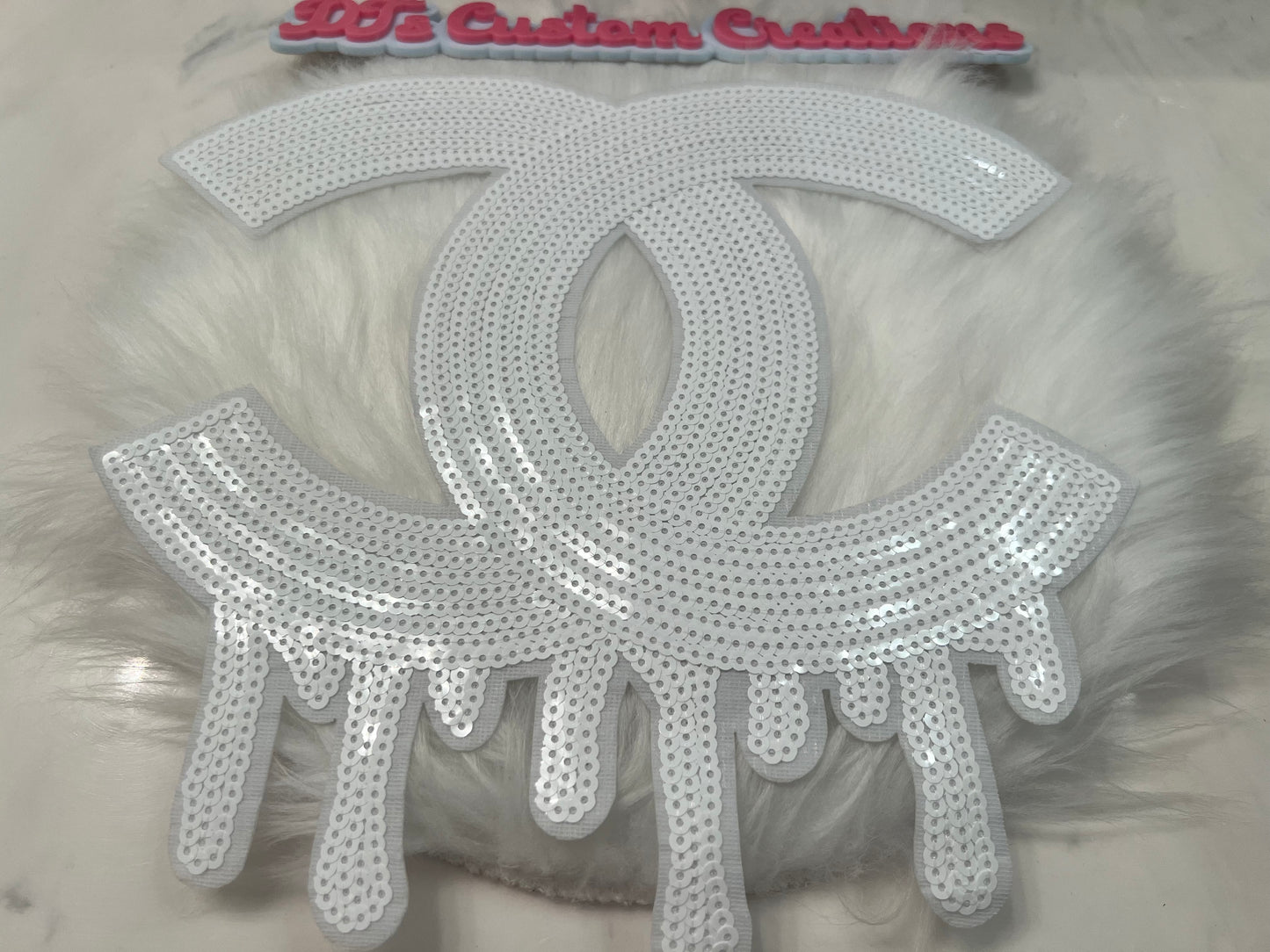 Drip White Sequin CC