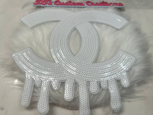 Drip White Sequin CC
