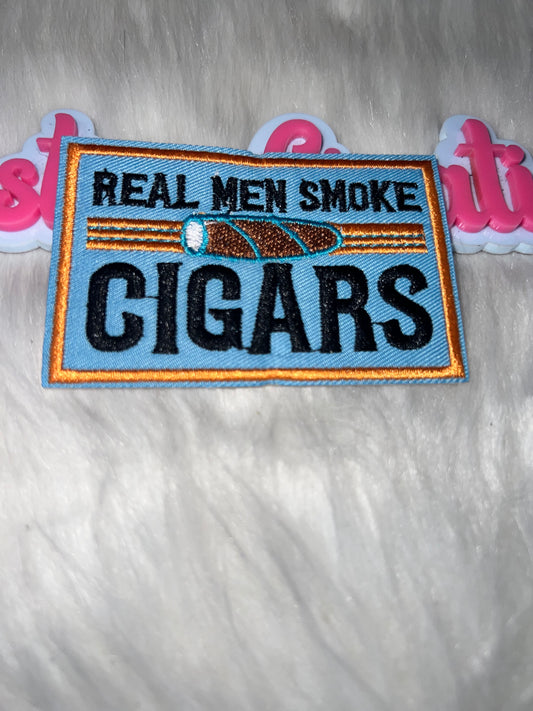 “Real Men Smoke Cigars” Rectangular Patch