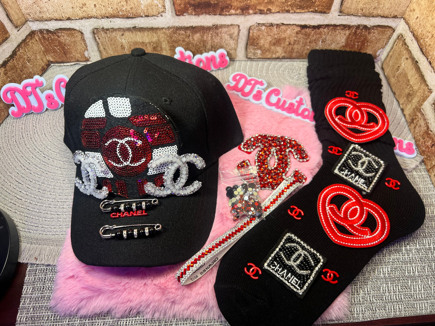 “Midnight Red Glam” DIY Hat & Sock Kit
