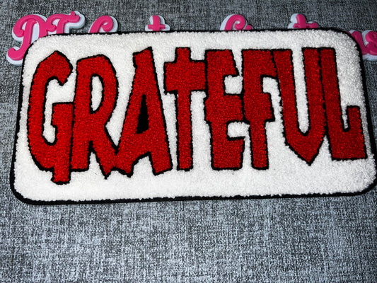 Grateful Chenille Letter Iron-On Patch – Bold Text Applique