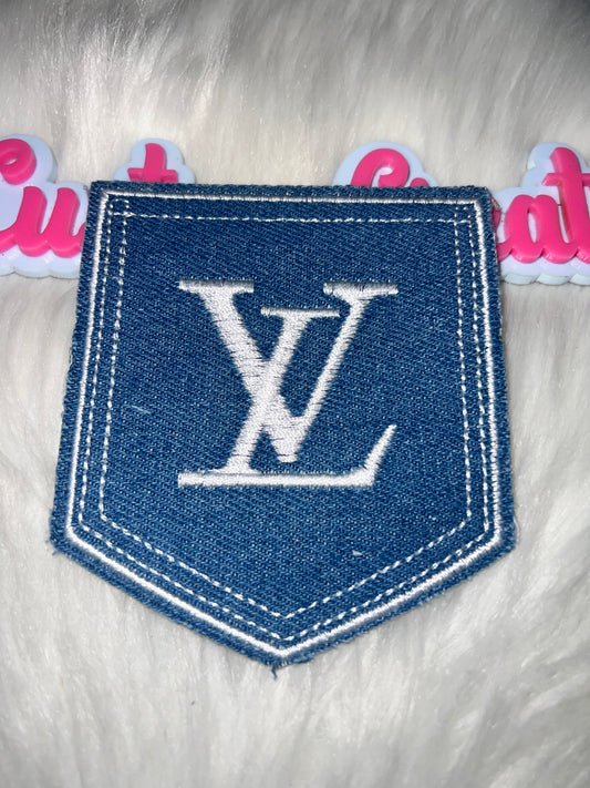 LV-Inspired Denim Pocket Patch (Iron-On)