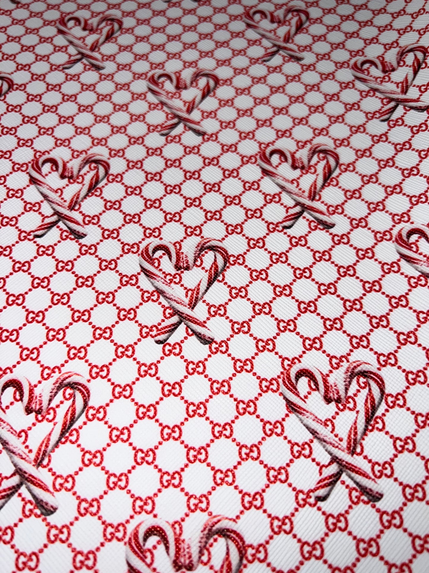 ❤️ Candy Cane Heart Faux Leather Sheet