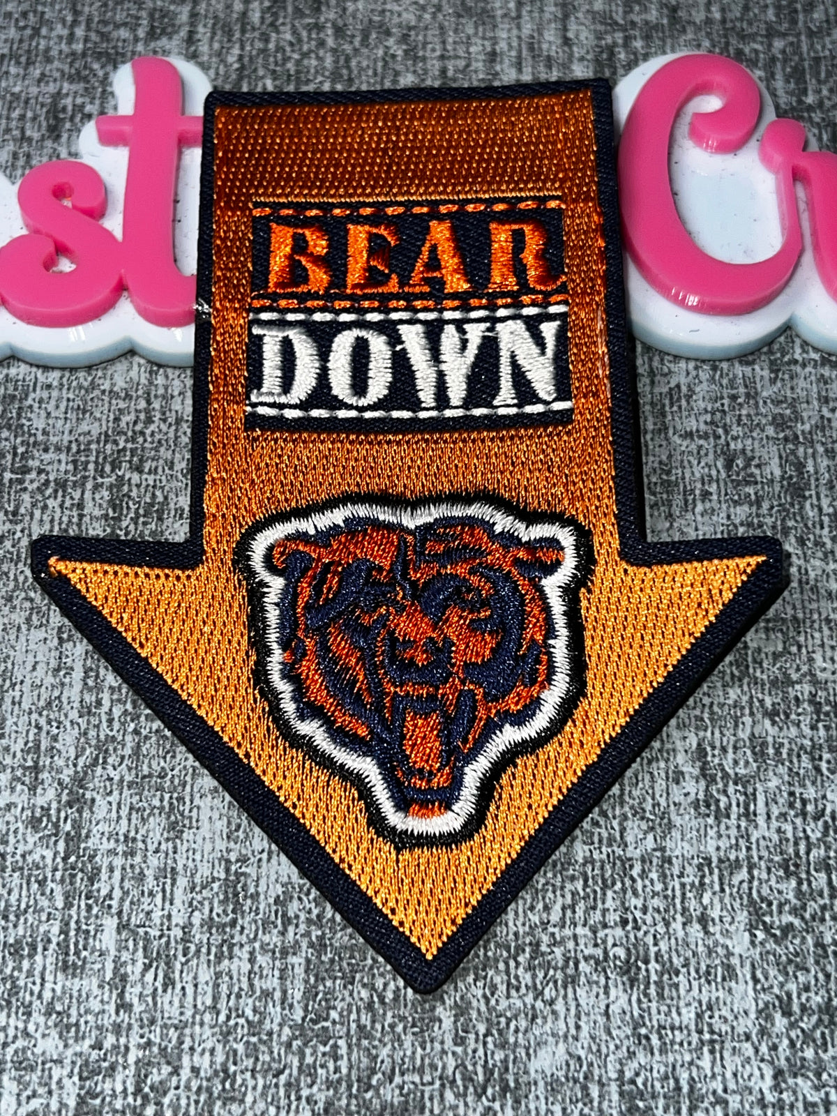 Down Arrow  Patch – Embroidered Iron On Applique
