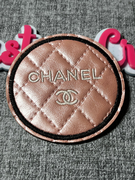 Quilted Circle Embroidered Patch – Round Fashion Applique – Approx. 4 Inches