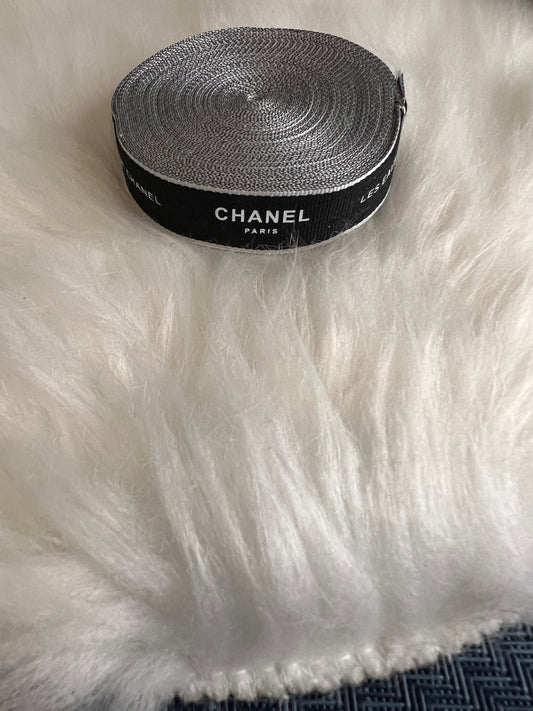 Black CC White writing Ribbon