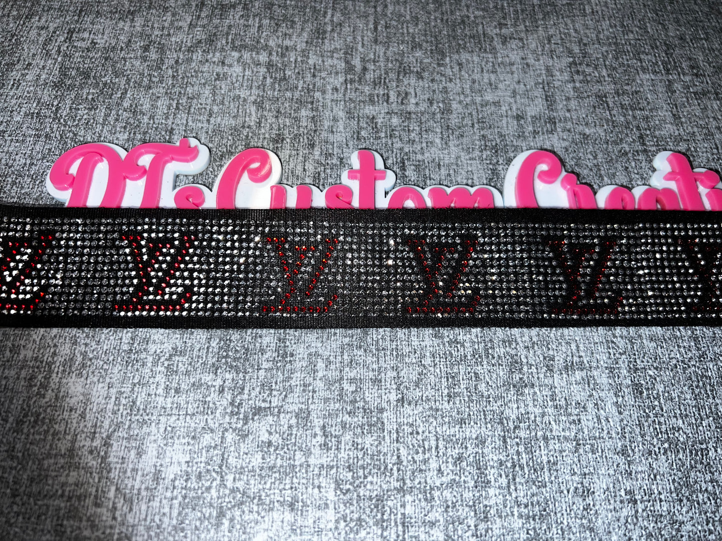 Black Rhinestone Strip – Red & Silver Bling Trim 1 Inch Wide