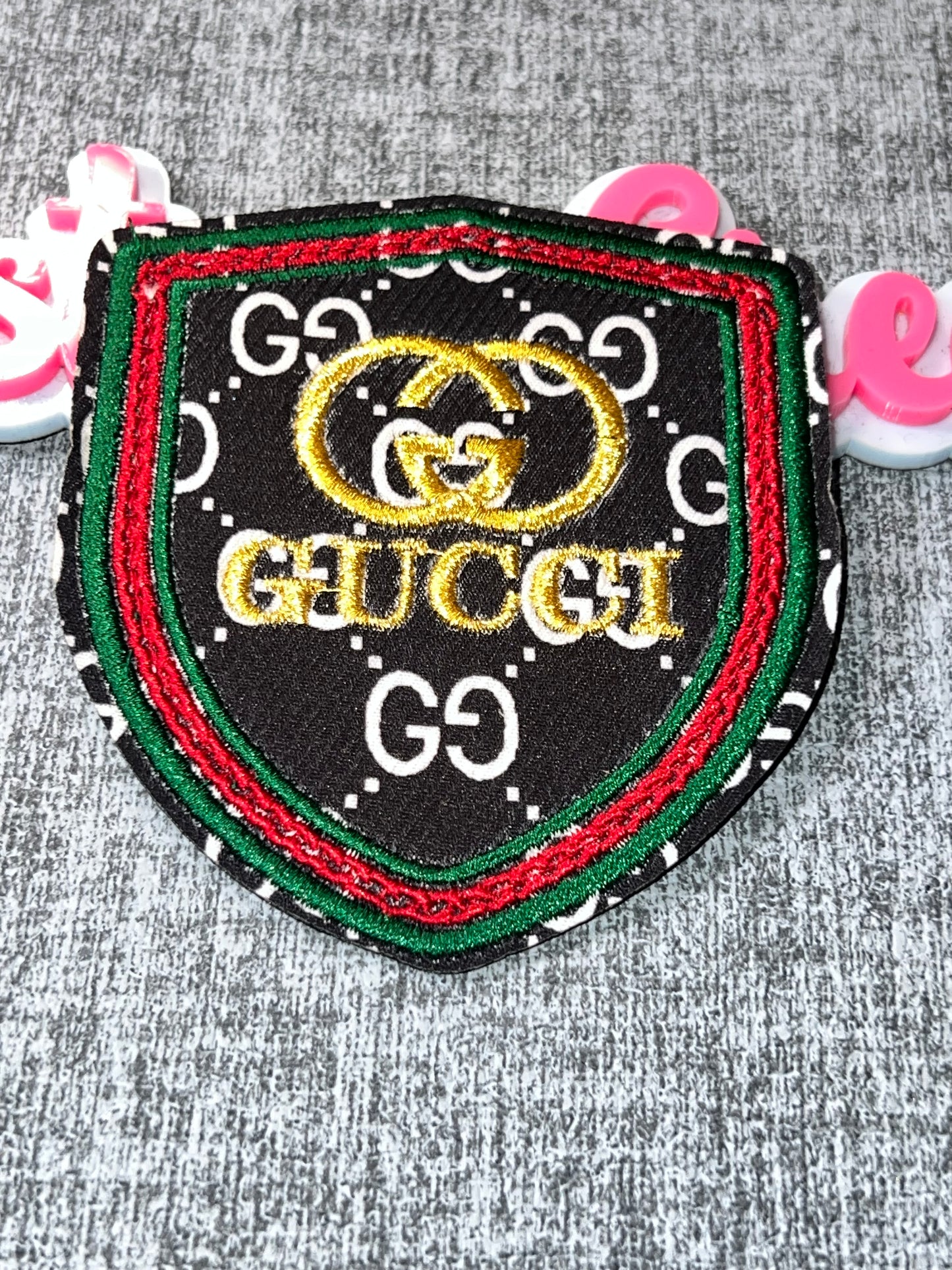 Black Luxe Shield Embroidered Iron-On Patch – Designer Inspired Statement Patch for DIY Crafts