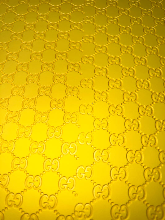 Bright Yellow Embossed Faux Leather Sheet