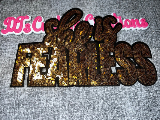 Fearless Sequin Iron-On Patch – Embroidered Applique