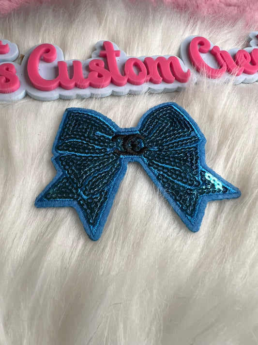 Sequin Aqua Blue CC bow