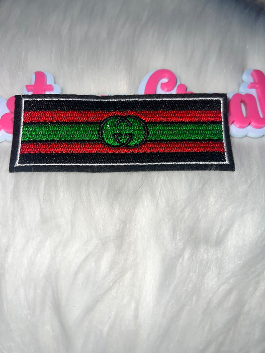 💚❤️ Striped GG Green & Red Iron-On Patch