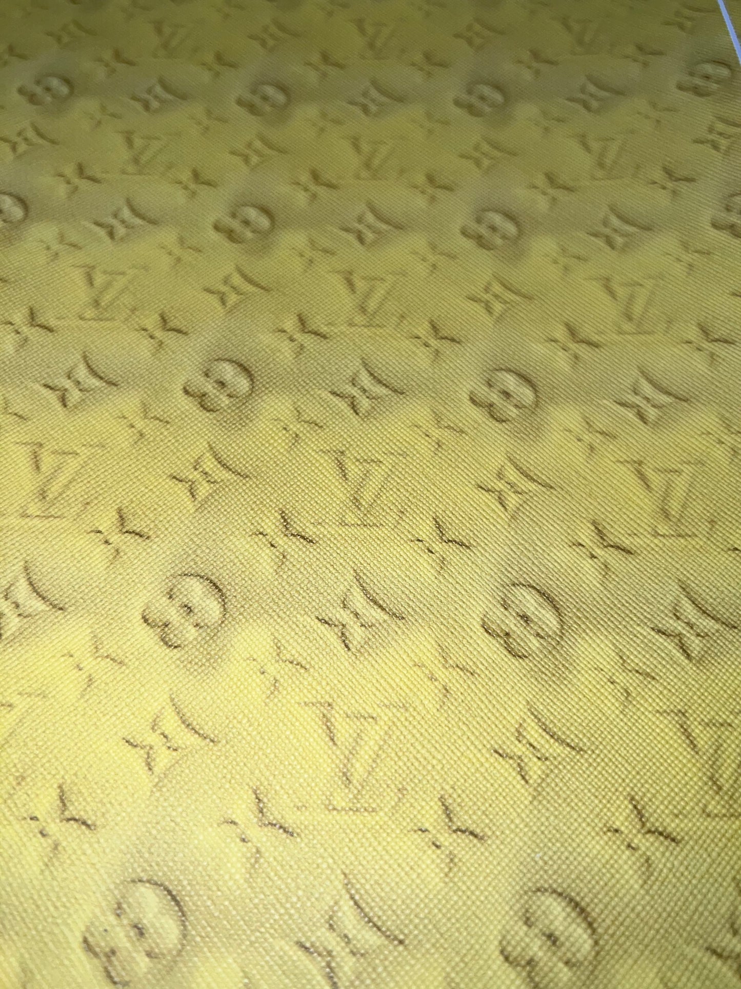 Light Yellow Monogram Style Faux Leather Sheet – 9x12