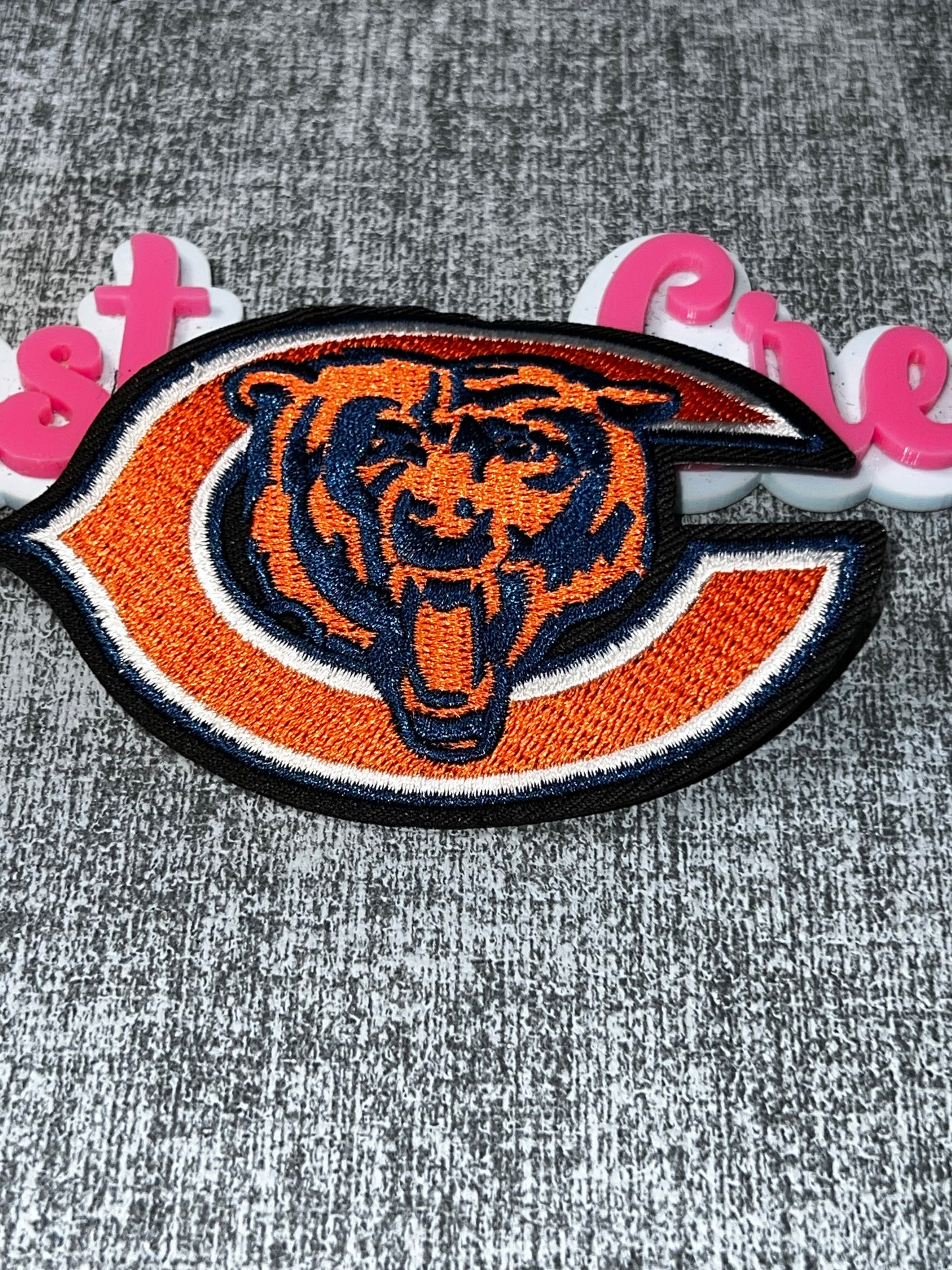 Orange Navy Bear Letter Patch – Embroidered Iron On Applique