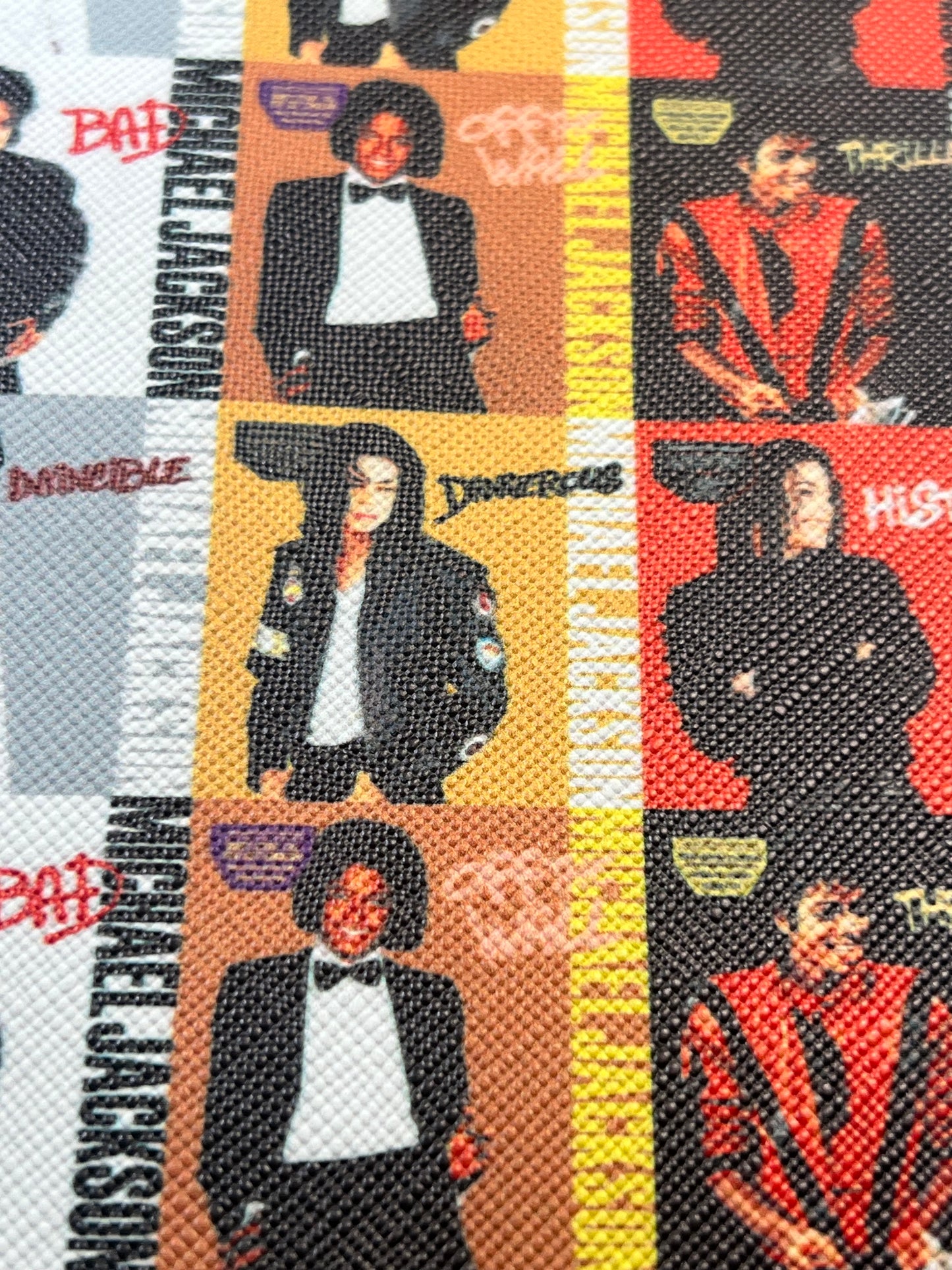 Retro Icon Patchwork Faux Leather Sheet 9×12 – Multi Color DIY Craft Leather