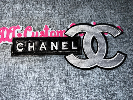 Silver Letter Embroidered Patch | Iron On Statement Patch, Large Applique Patch, Jacket Bag Hat DIY Patch