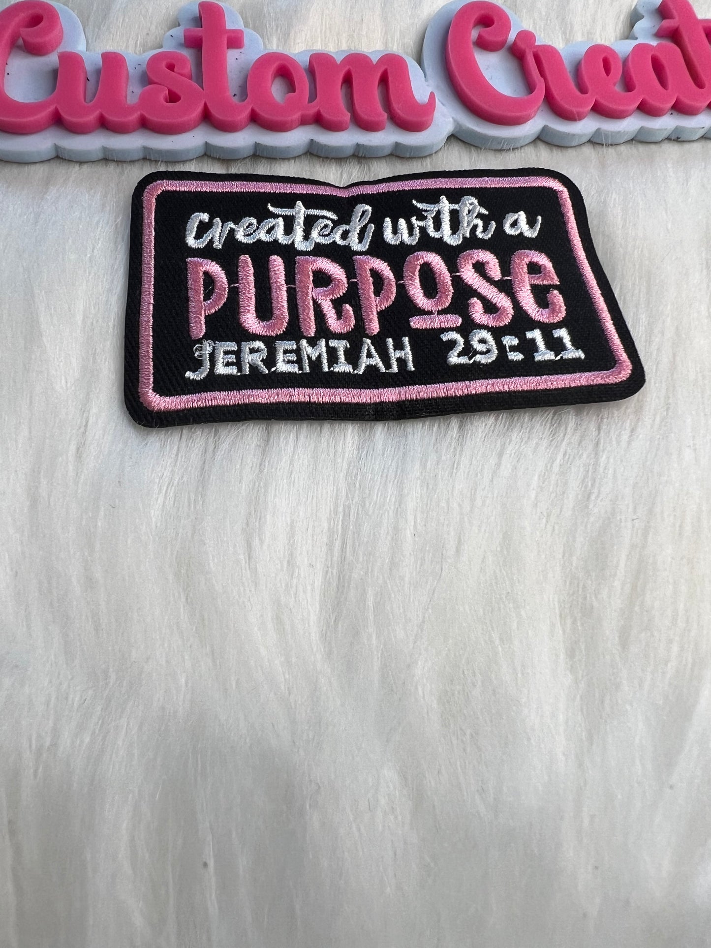 Created with Purpose Pink white Black
