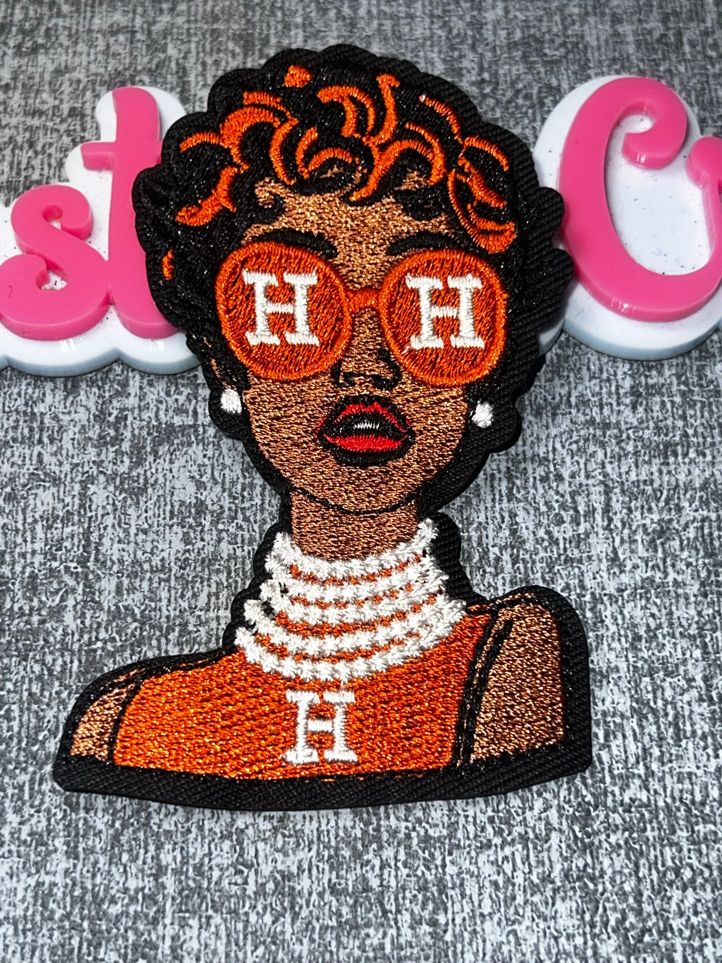 Orange Fashion Diva Embroidered Iron-On Patch – Trendy Fashion Applique