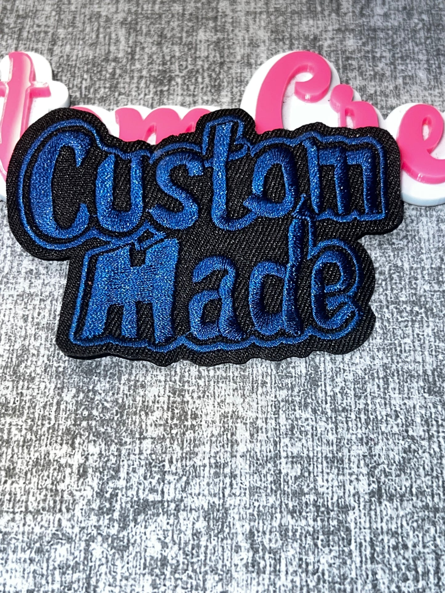 Custom Made Patch – Blue Embroidered Applique