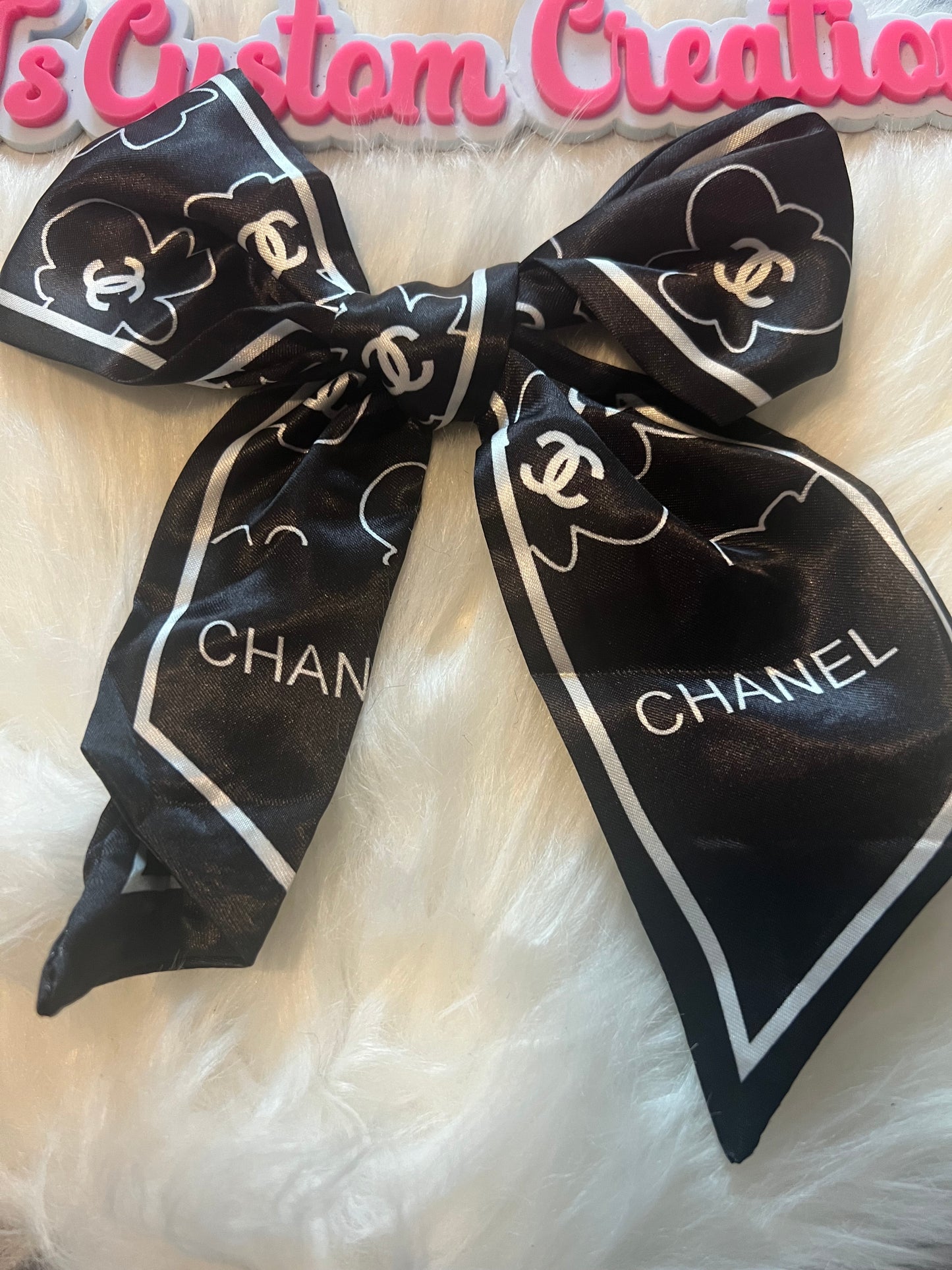White Black CC Ribbon