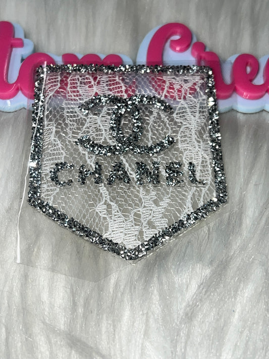 Lace Rhinestone Pocket Patch
