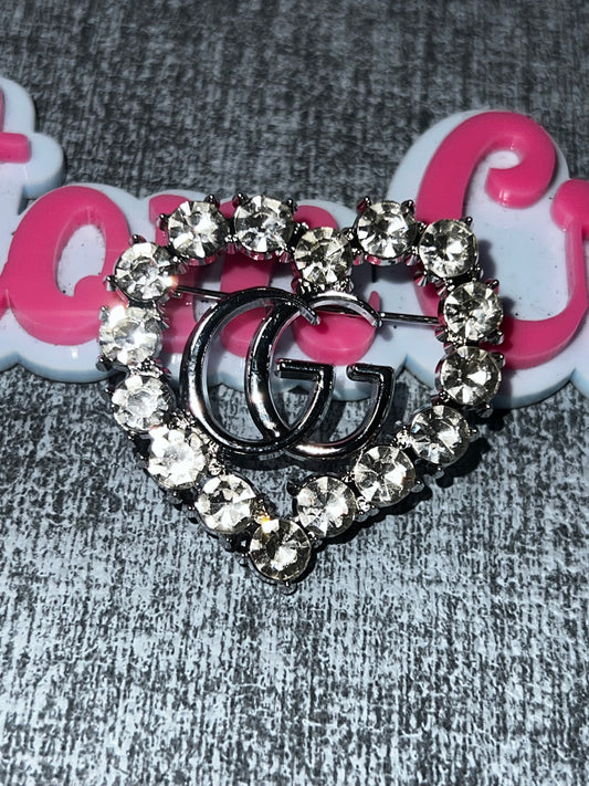 Clear Crystal Heart Rhinestone Fashion Brooch – Sparkling Statement Pin