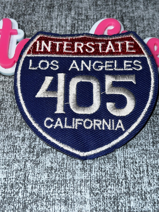 Los Angeles 405 Interstate Embroidered Patch – California Iron On Patch, Jacket Patch, Streetwear Patch, DIY Applique