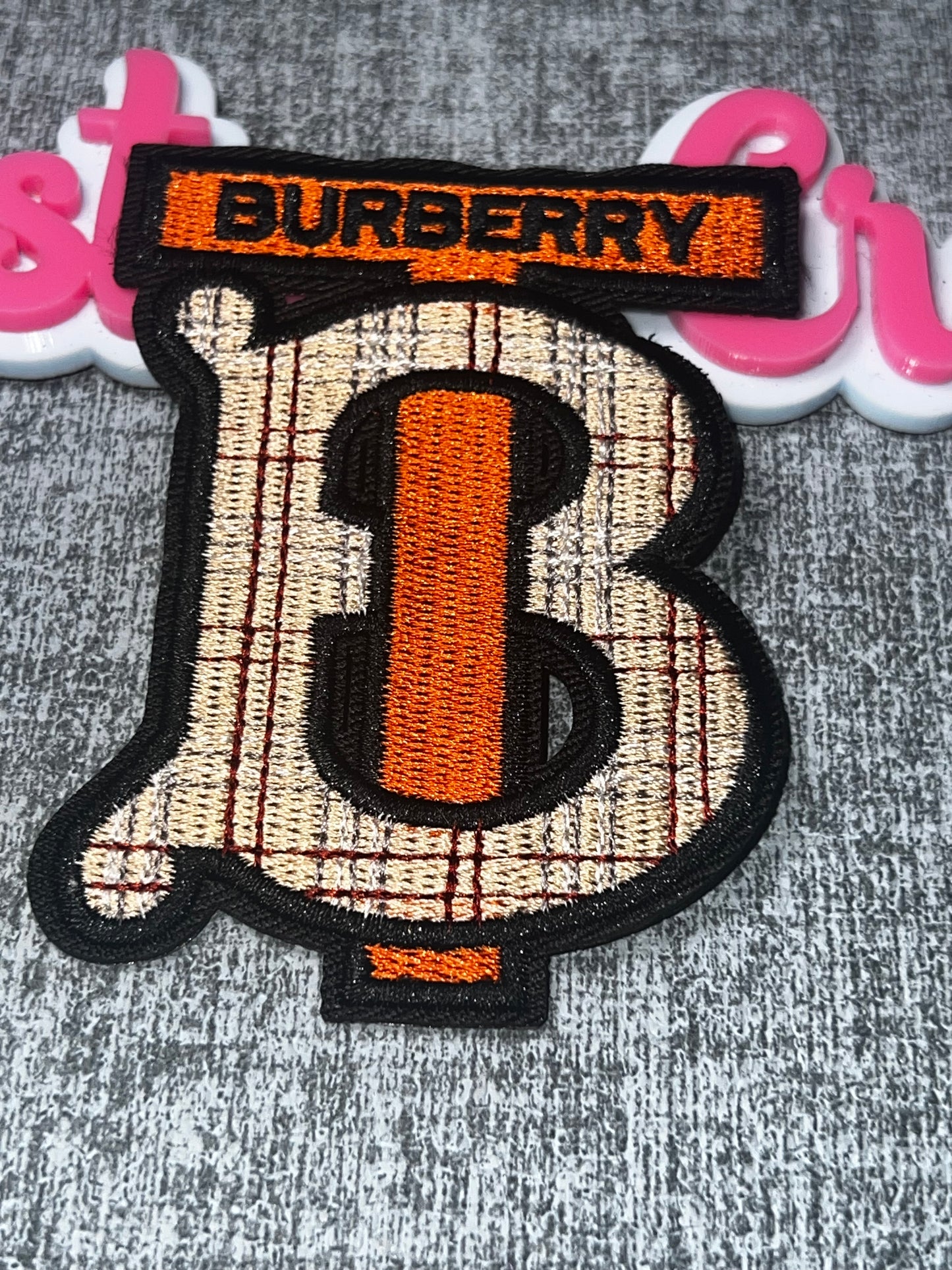 Tan Plaid Letter Patch