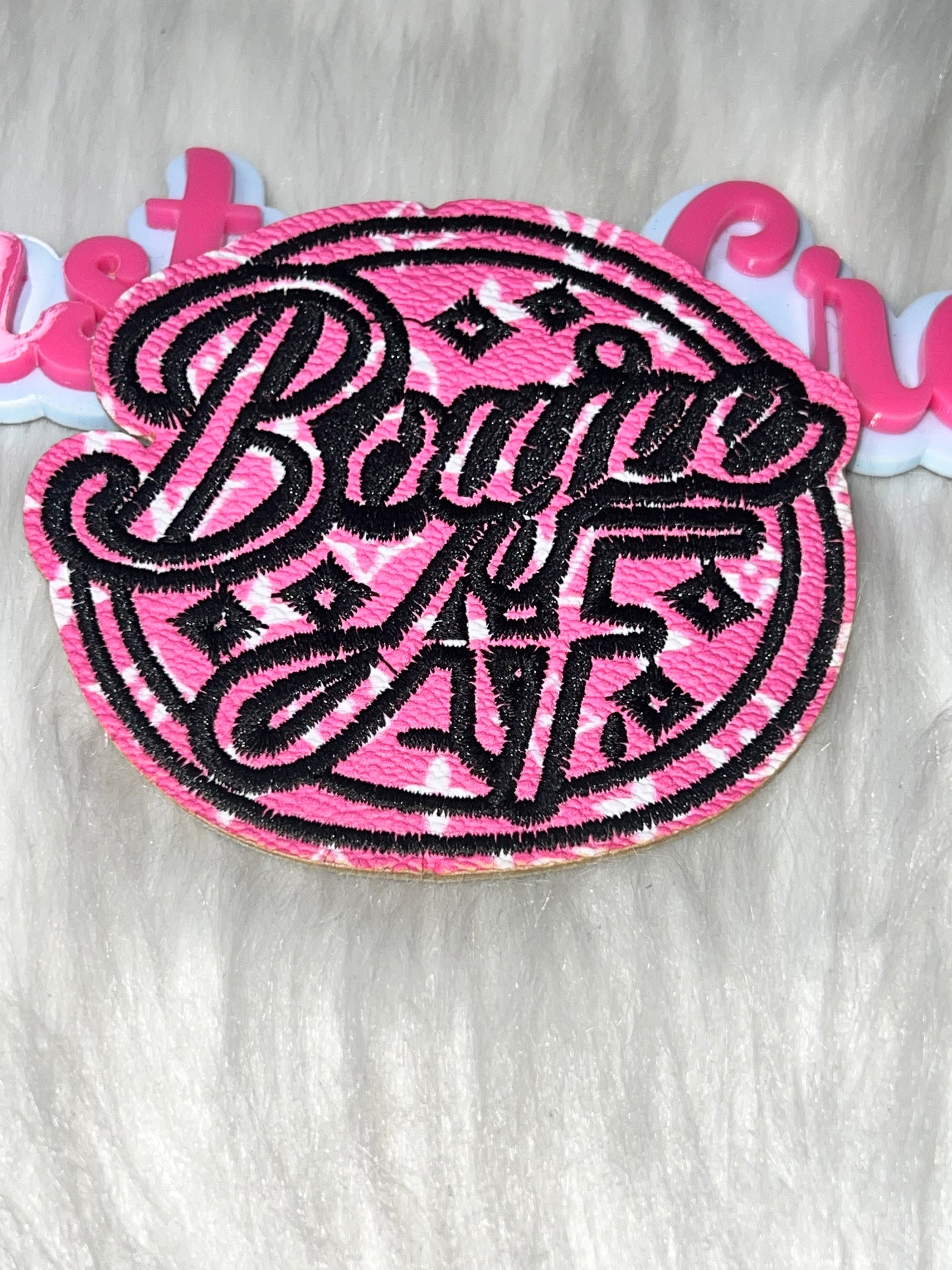 Script Circle Patch – Pink