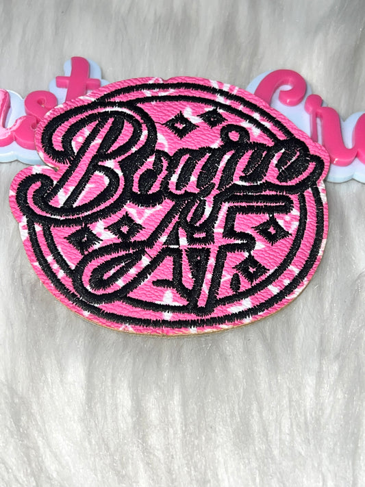 Script Circle Patch – Pink