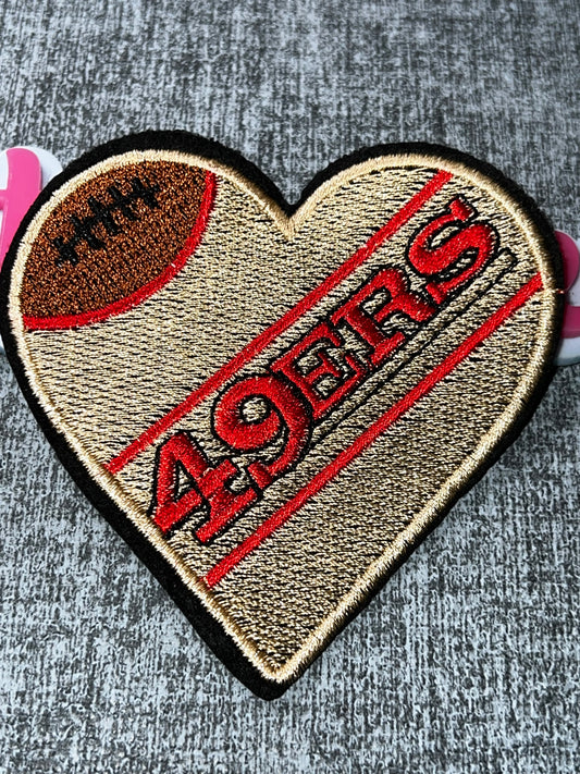 Heart Embroidered Iron-On Patch – Fan Love Sports Appliqué