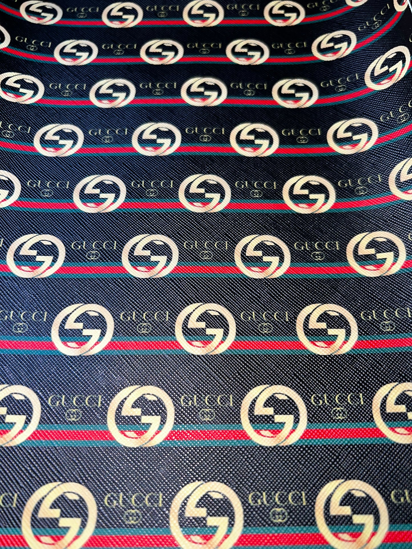 Black Stripe Circle Pattern Faux Leather Sheet 9x12 – Printed Craft Faux Leather
