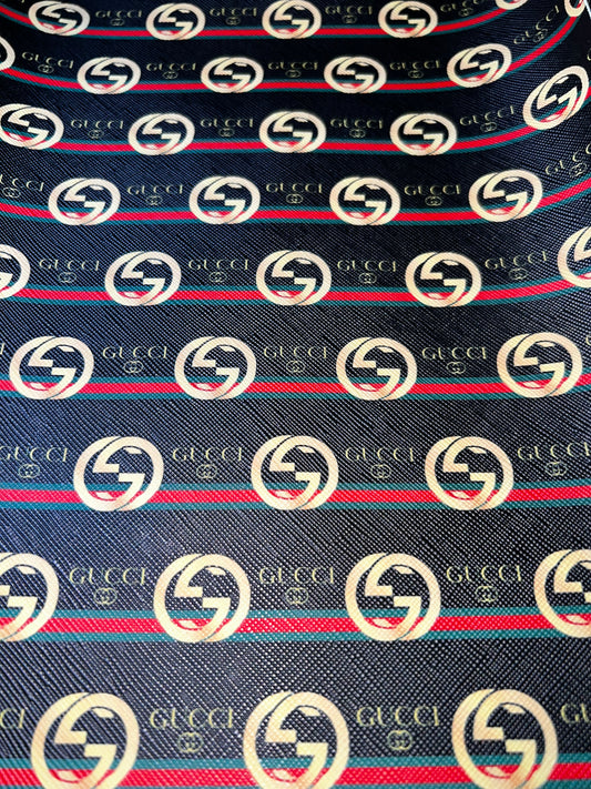Black Stripe Circle Pattern Faux Leather Sheet 9x12 – Printed Craft Faux Leather