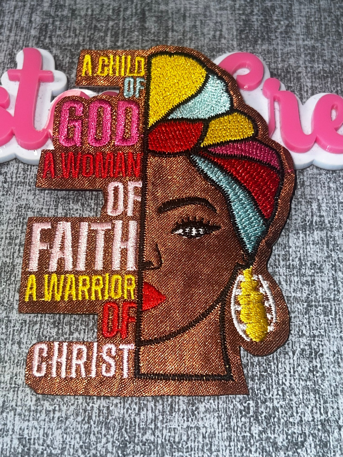 Child of God Faith Woman Patch – Inspirational Embroidered Iron On Applique
