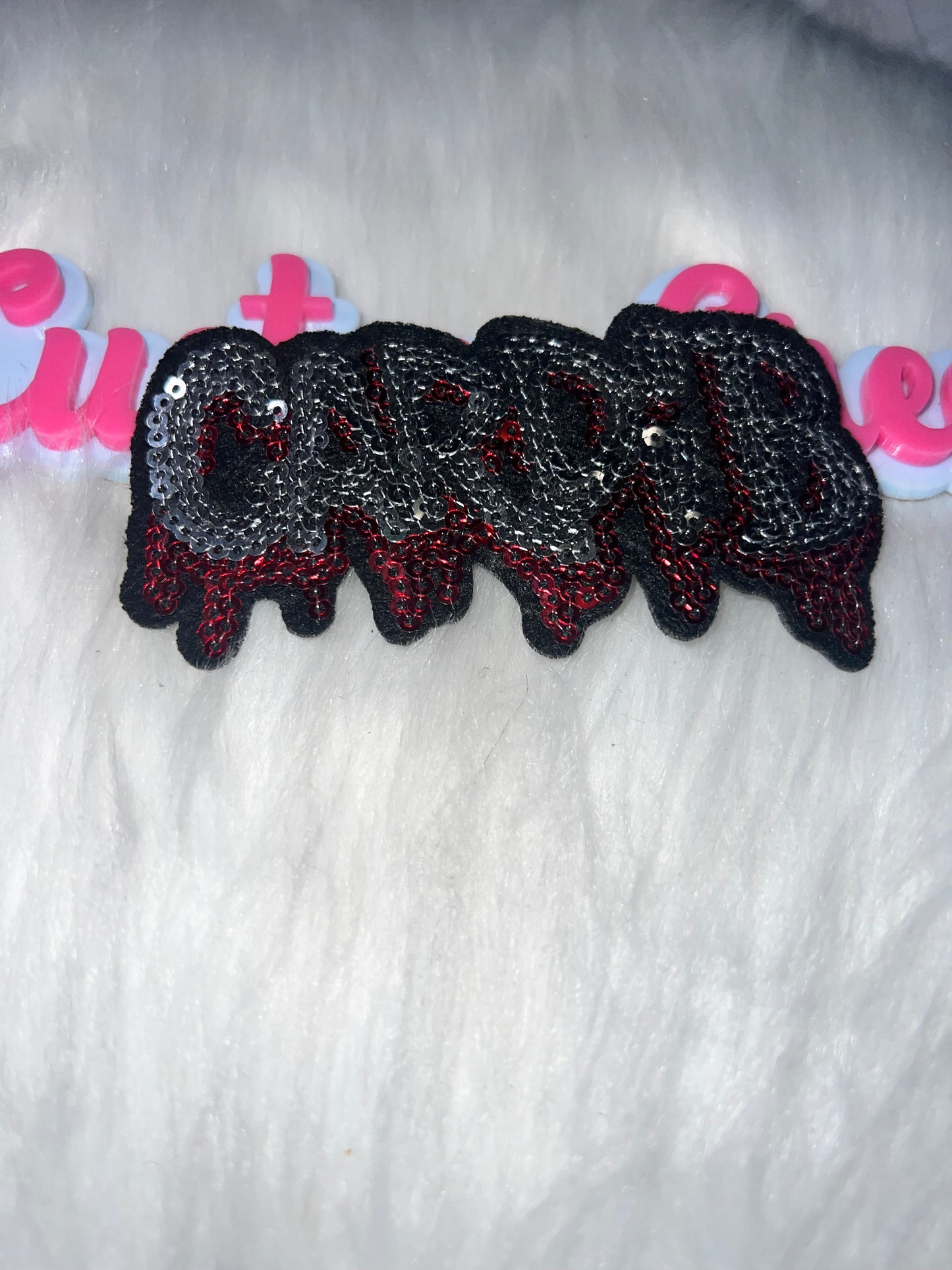 🩶💋 Mini Cardi B Drip Sequin Iron-On Patch