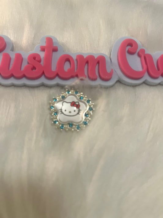HK Teal Silver Bling Trim Charm