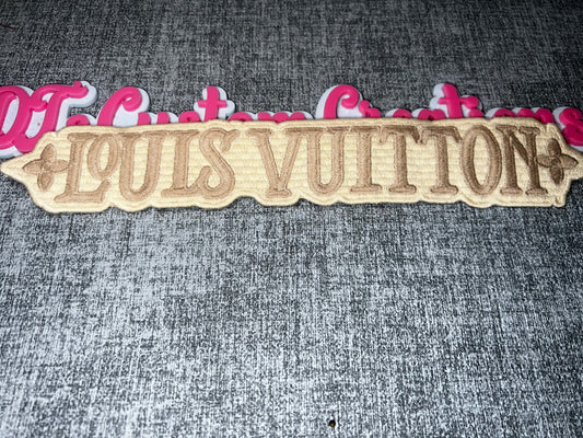 Beige Monogram Lettering Patch – Neutral Embroidered Fashion Applique