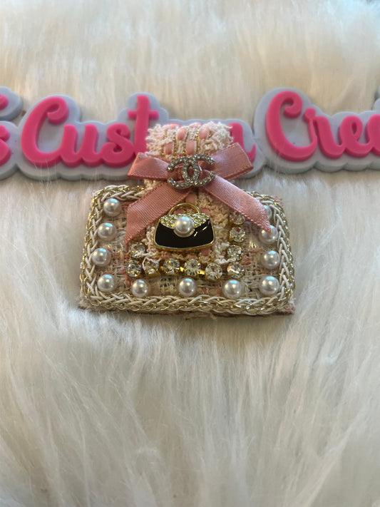 Pink Square CC Brooch