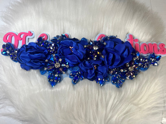 💙 Royal Blue 3D Floral Appliqué