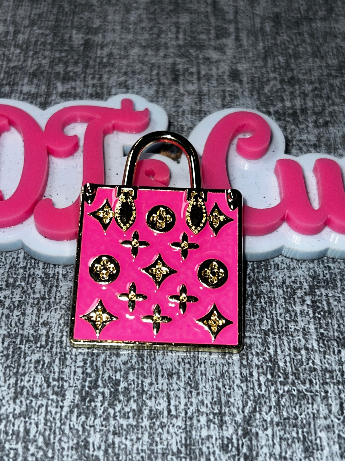 Hot Pink Handbag Metal Charm – Decorative Craft Embellishment