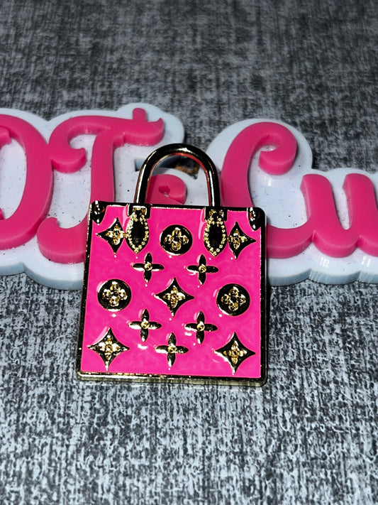 Hot Pink Handbag Metal Charm – Decorative Craft Embellishment