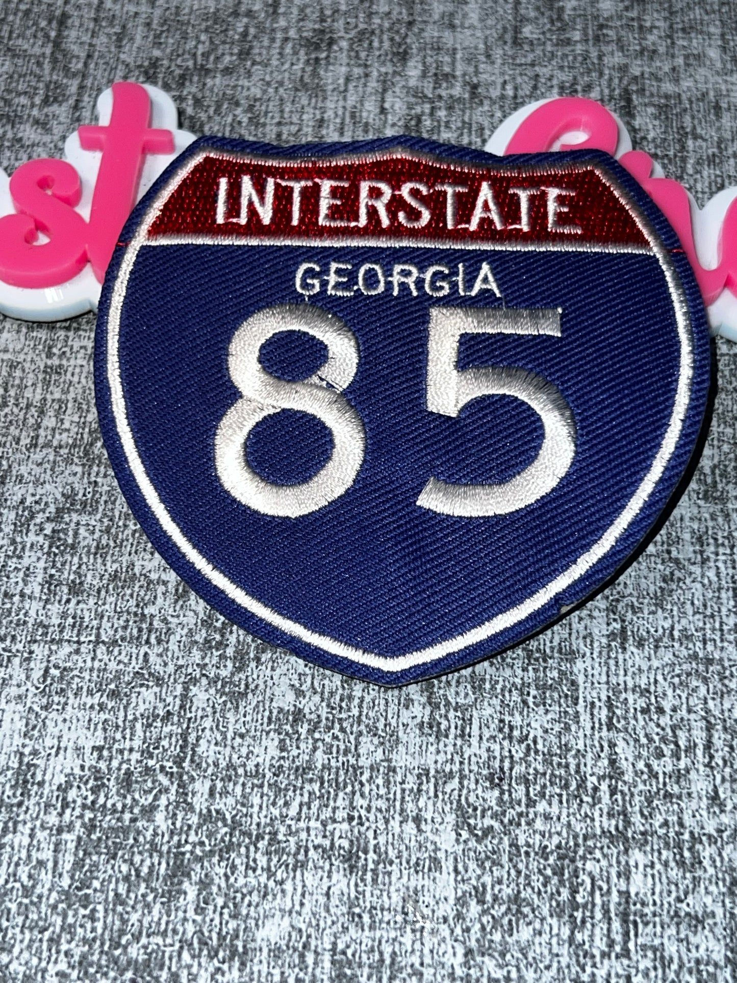 Georgia 85 Interstate Embroidered Patch – Road Sign Iron On Patch, Jacket Patch, Travel Patch, DIY Applique