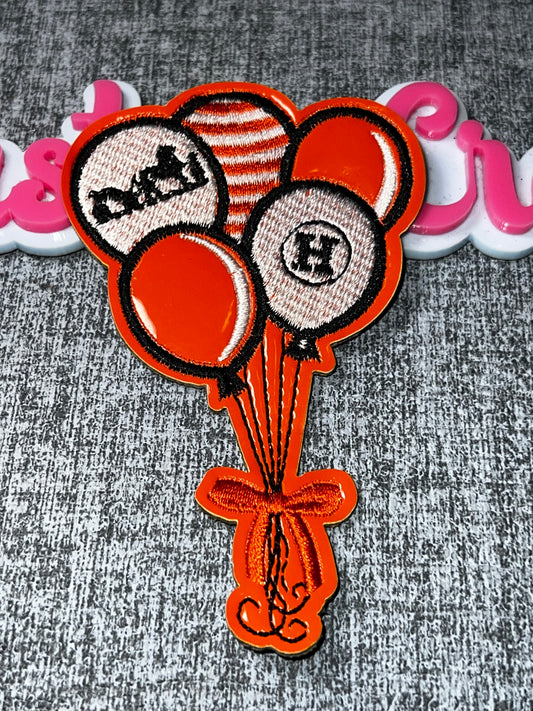 Orange Balloon Embroidered Patch – Celebration Balloon Patch – Iron On Applique – Approx. 4 Inch