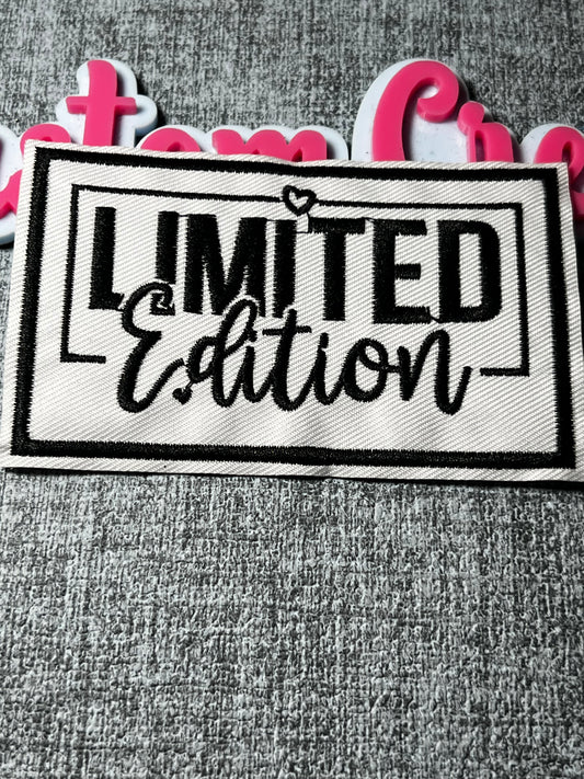 Limited Edition Embroidered Patch – Black & White Statement Iron On Applique – Fashion Patch – Approx. 5 Inch